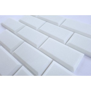 2x4 Thassos White Polished Deep Beveled Marble Mosaic 